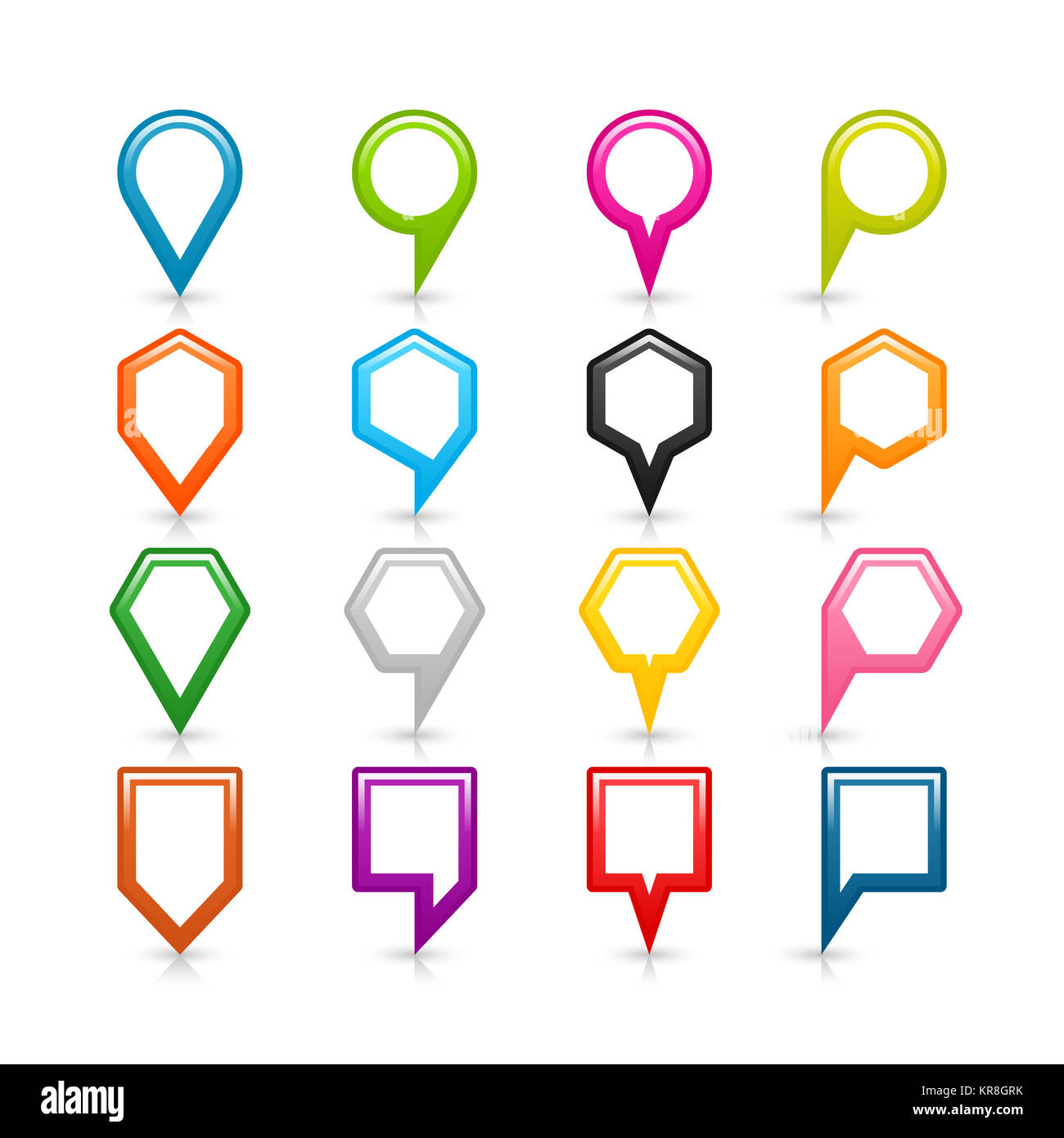 Color map pin sign location icon with shadow Stock Photo - Alamy