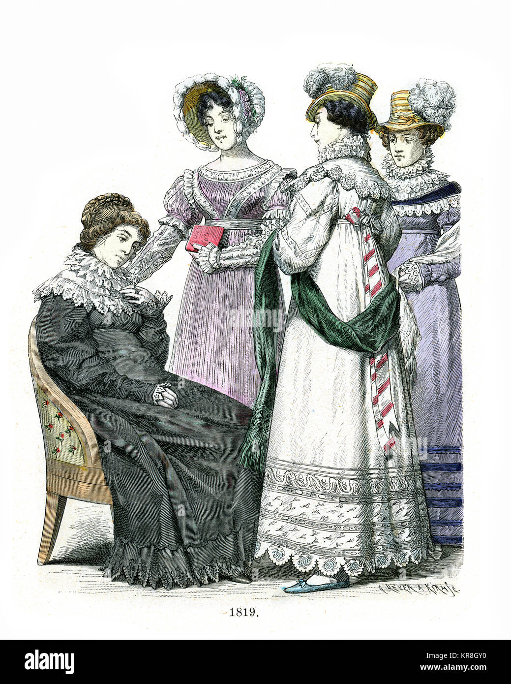 Womens fashions of the early 19th Century Stock Photo