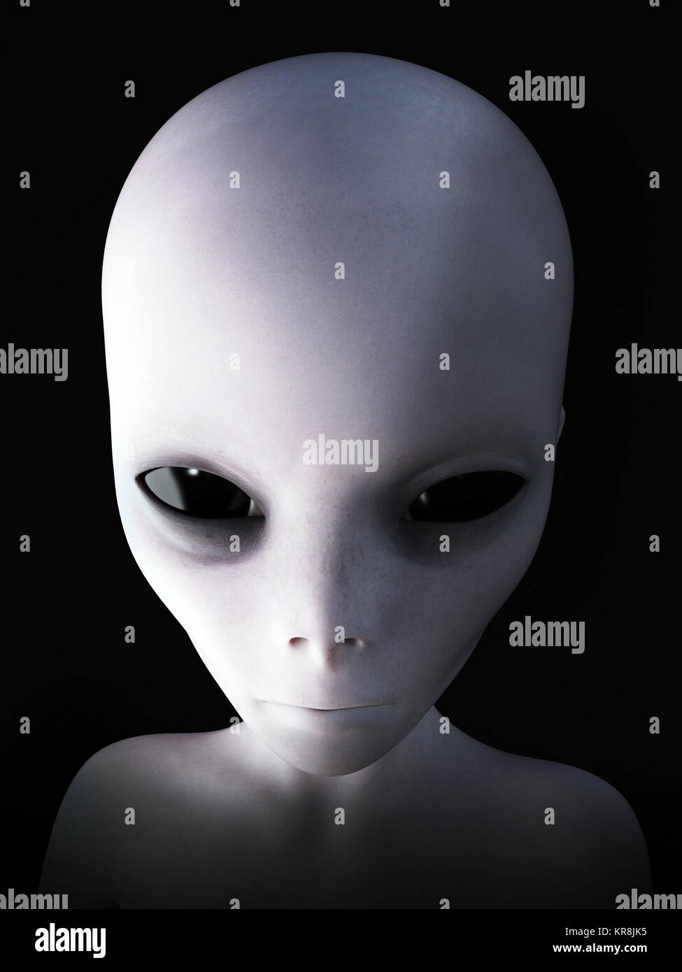 3D rendering of an alien. Stock Photo