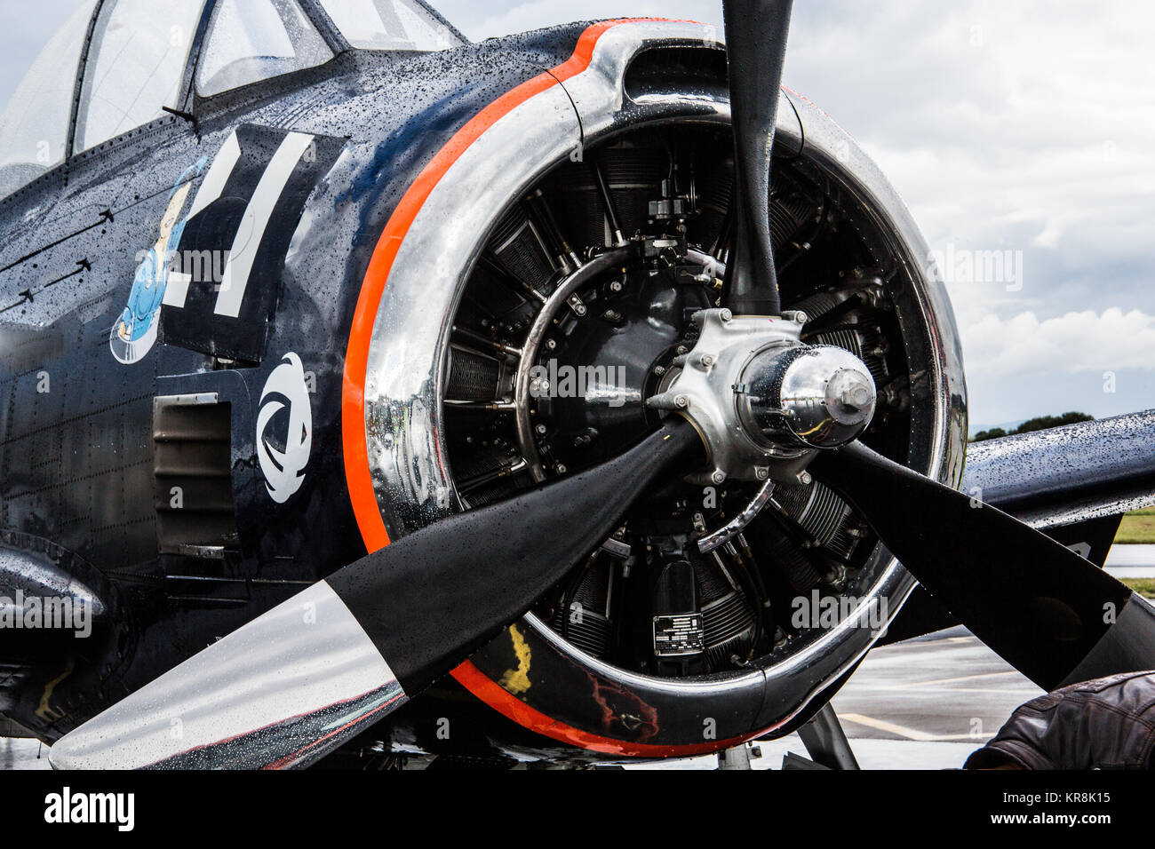 propeller airplane engine with propeller Stock Photo Alamy