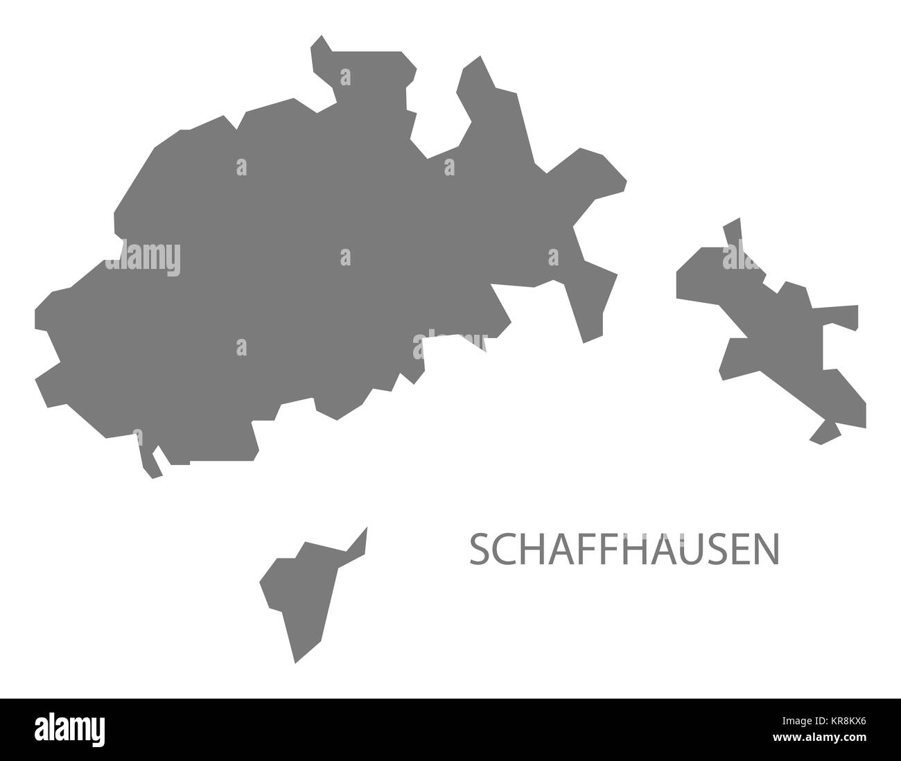 Schaffhausen Switzerland Map grey Stock Photo