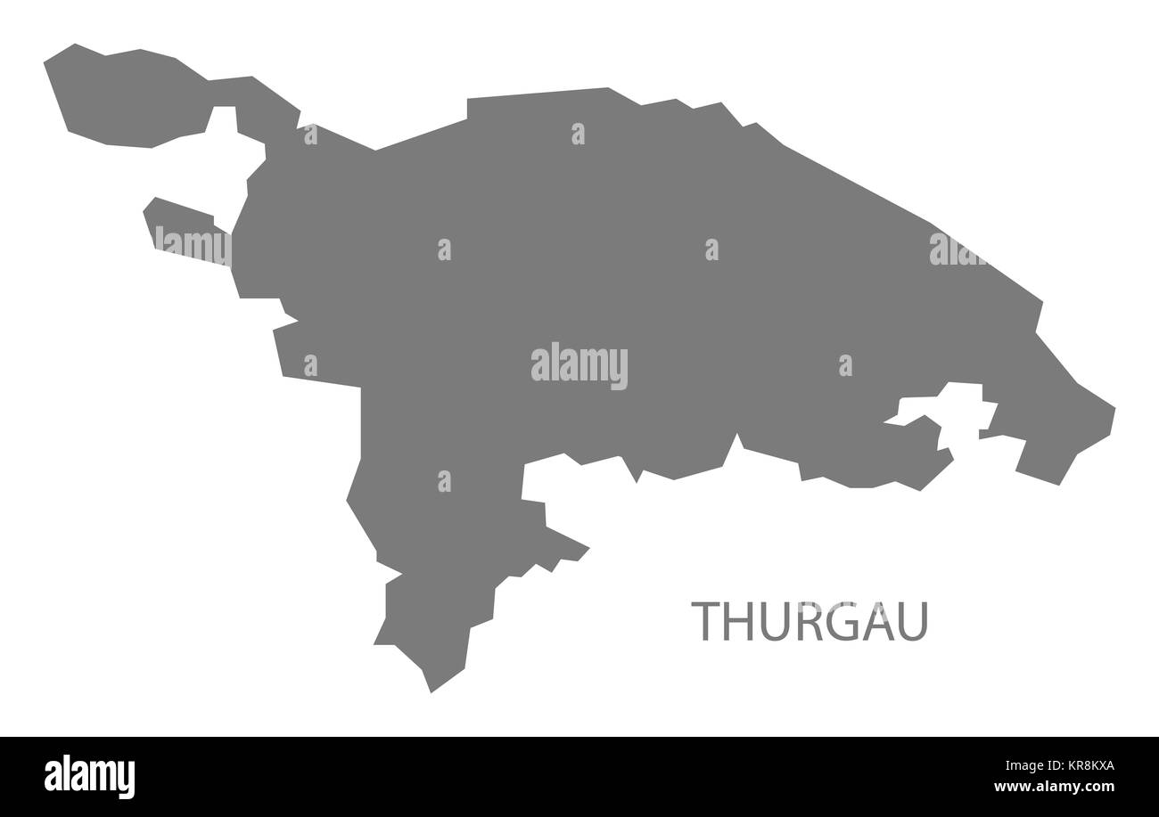 Thurgau Switzerland Map grey Stock Photo