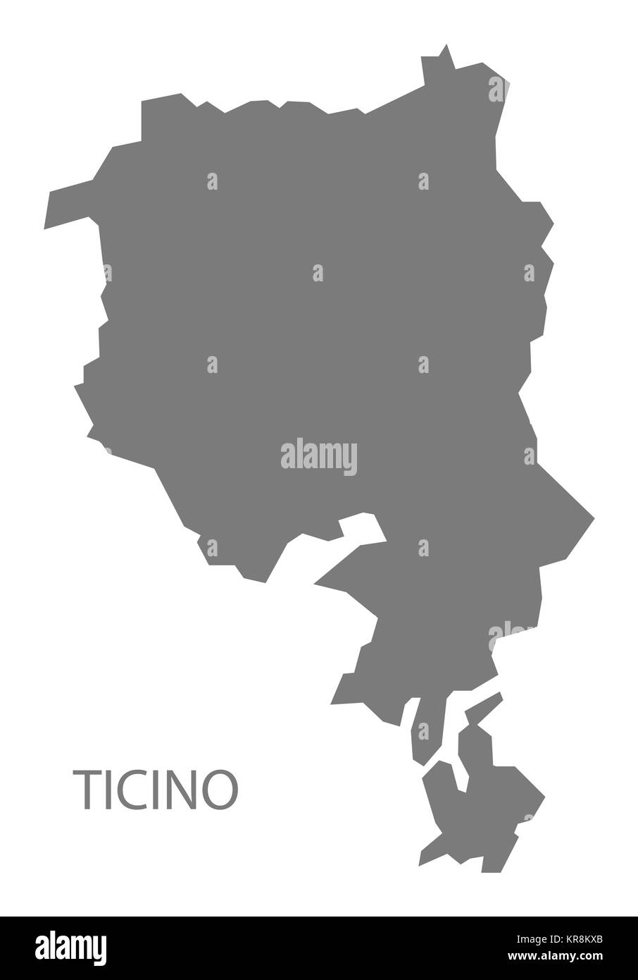 Ticino Switzerland Map grey Stock Photo - Alamy