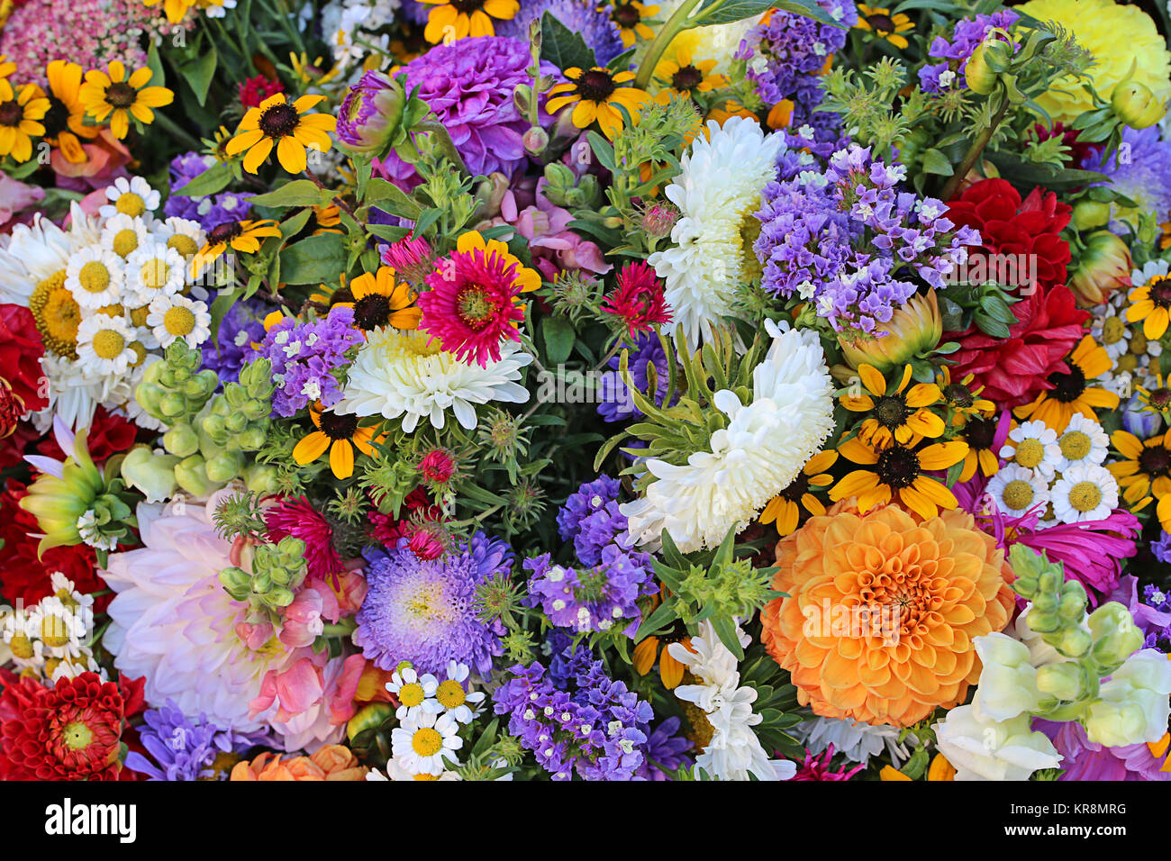 colorful bouquet with summer flowers Stock Photo