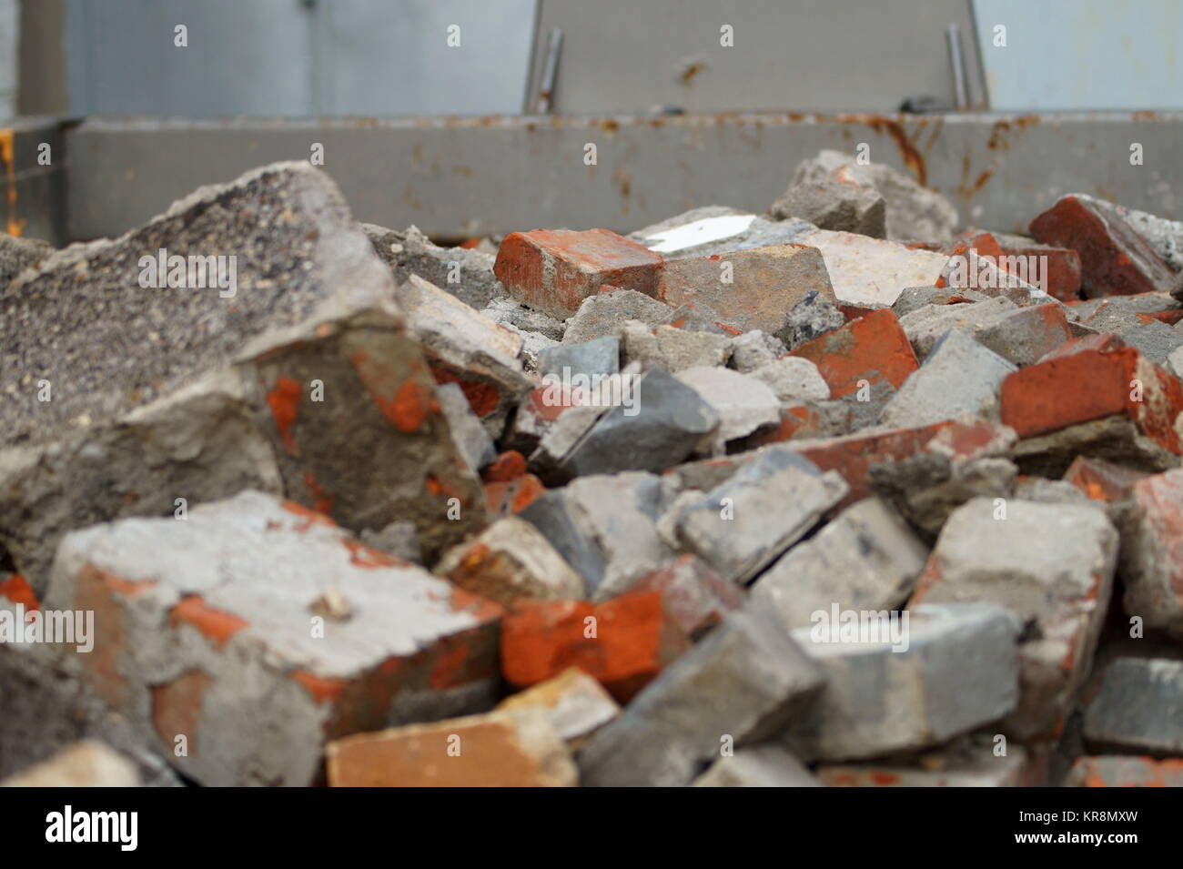 container with rubble Stock Photo