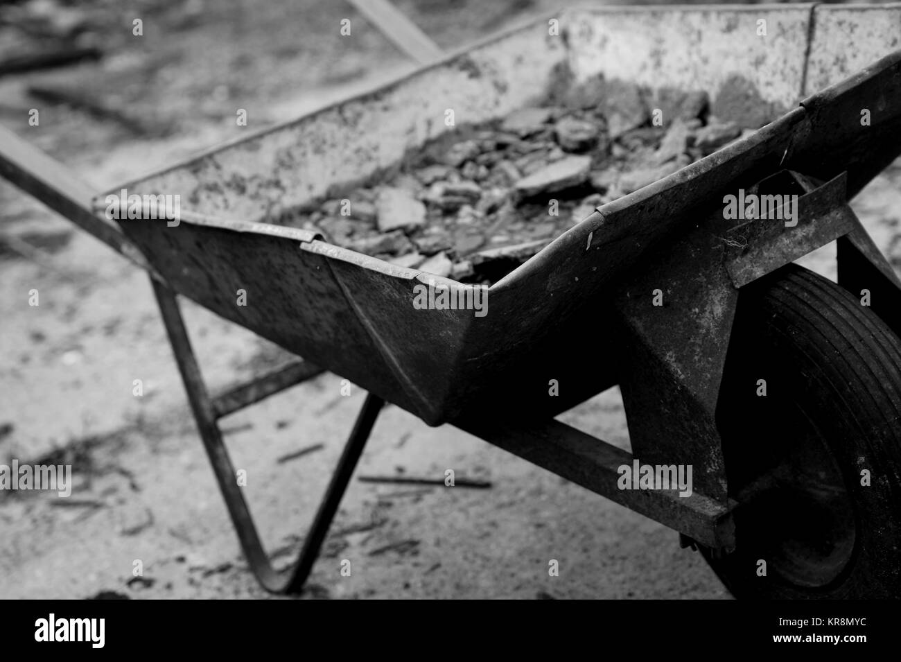 wheelbarrow black Stock Photo