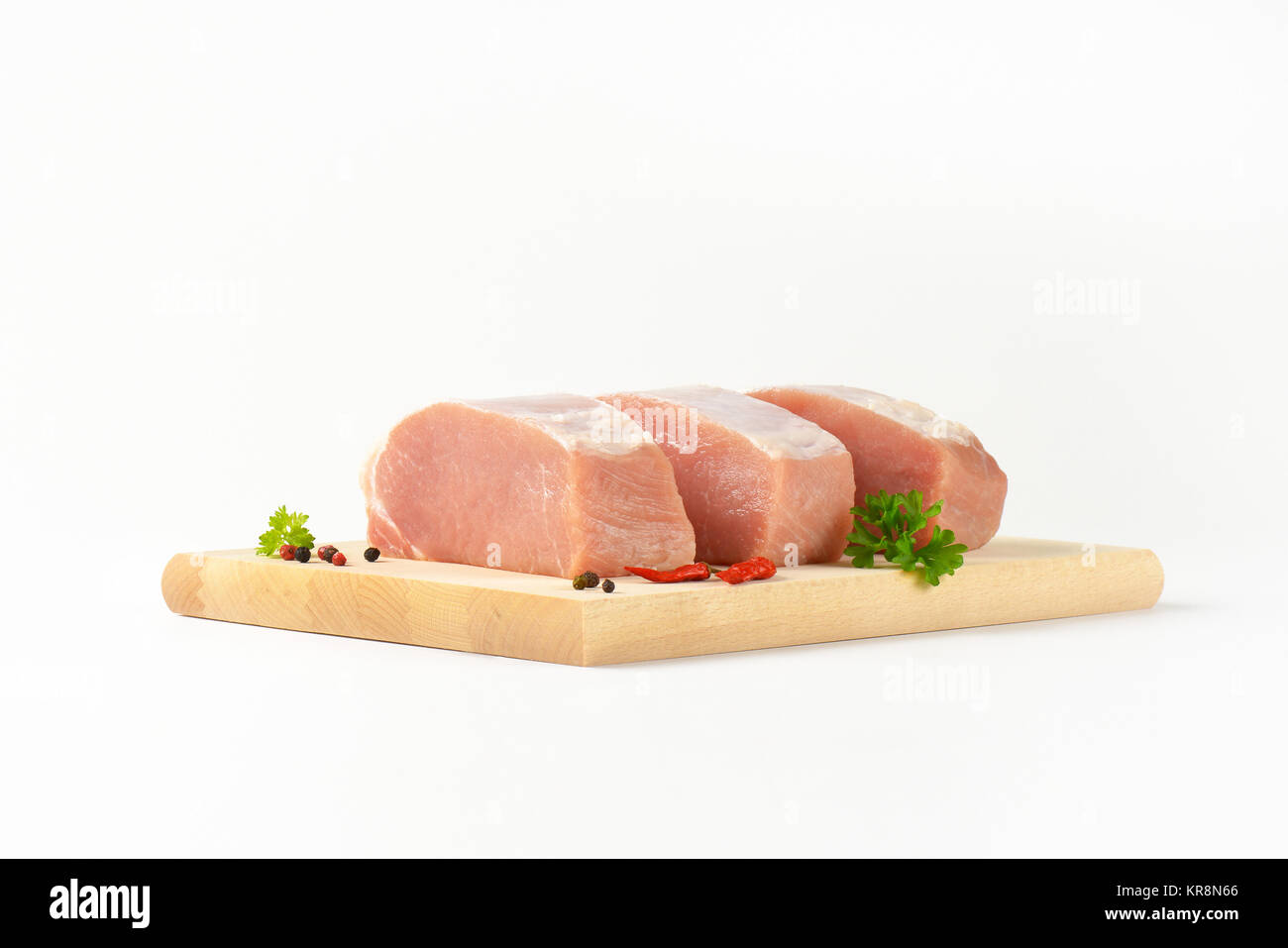 Raw pork loin Stock Photo