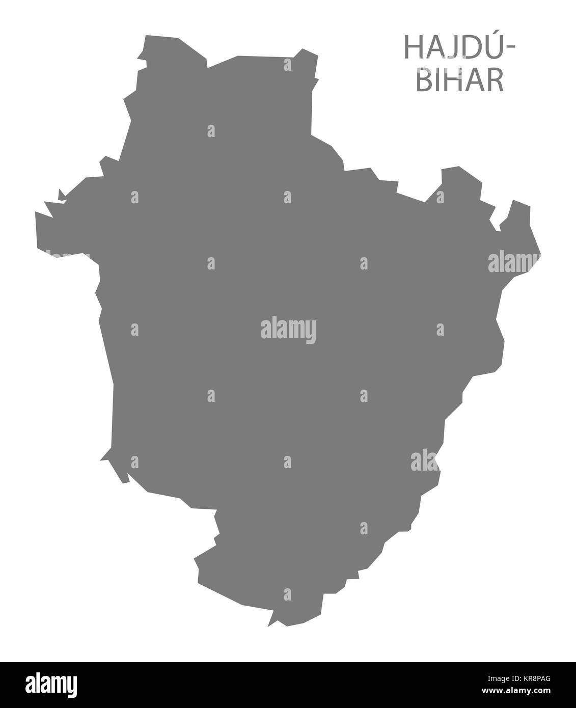 Hajdu-Bihar Hungary Map grey Stock Photo