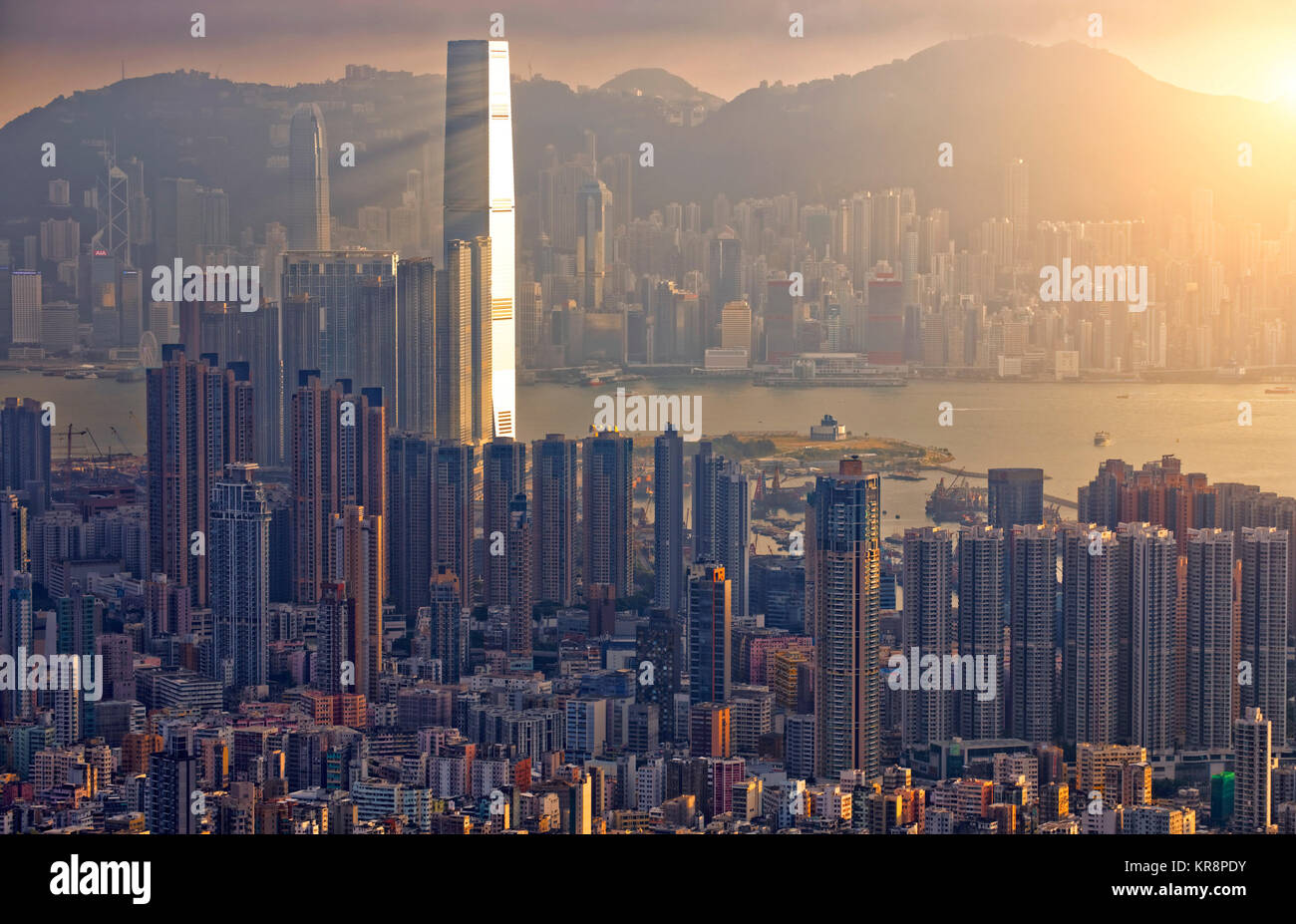 Hong Kong Sunset Stock Photo - Alamy