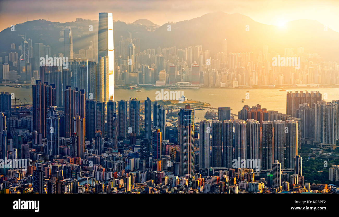 Hong Kong Sunset Stock Photo - Alamy