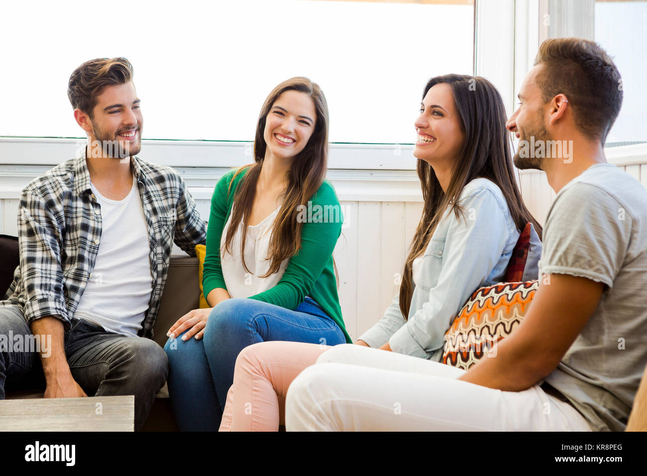 Meeting With Friends Stock Photo Alamy
