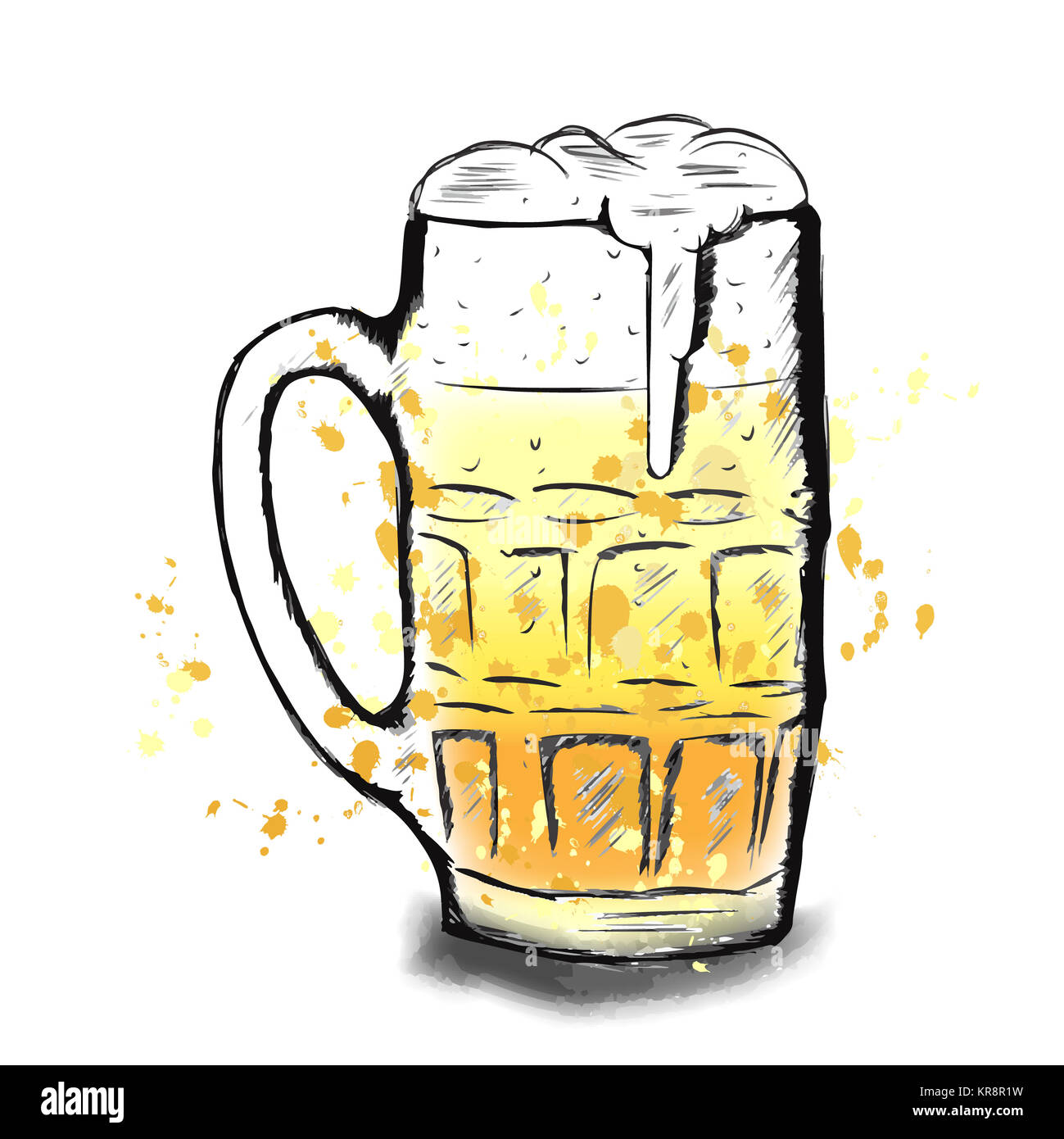 Vector colorful sketch of beer cup Stock Photo Alamy
