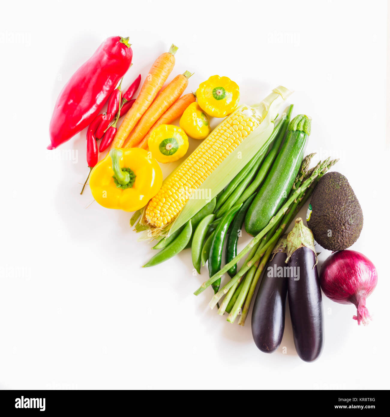 Composition of multicolored vegetables Stock Photo