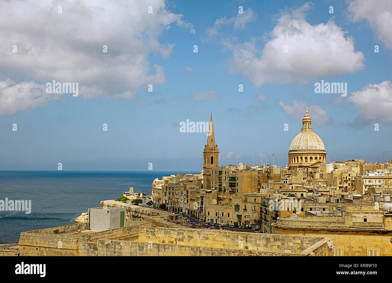 the golden city over the wide sea Stock Photo