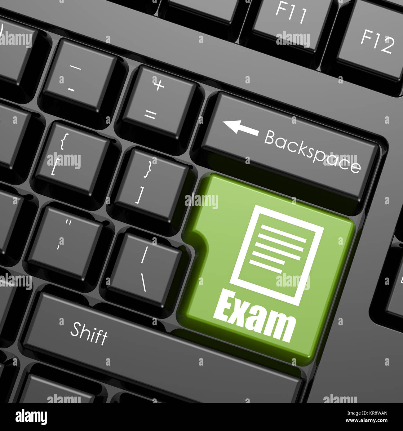 Computer keyboard with word exam Stock Photo Alamy