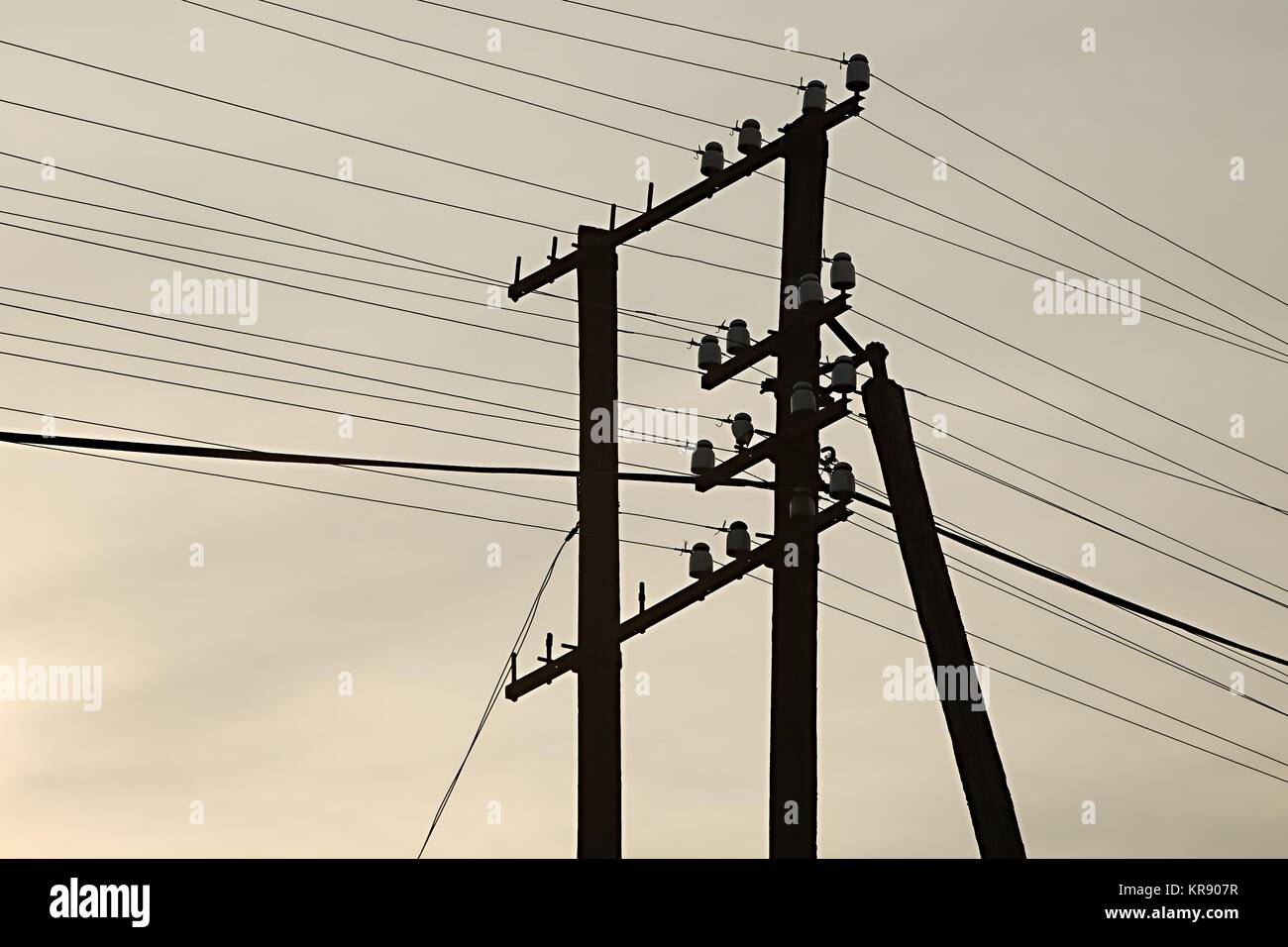 Old Electric Lines Stock Photo Alamy