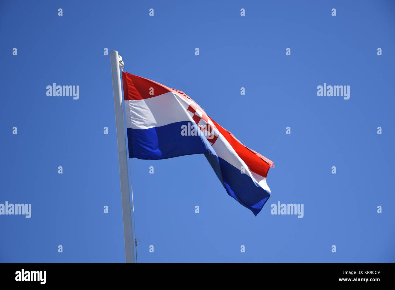 Banner Flag Croatia Coat Of Arms Labor Wind Mast Flagpole Stock