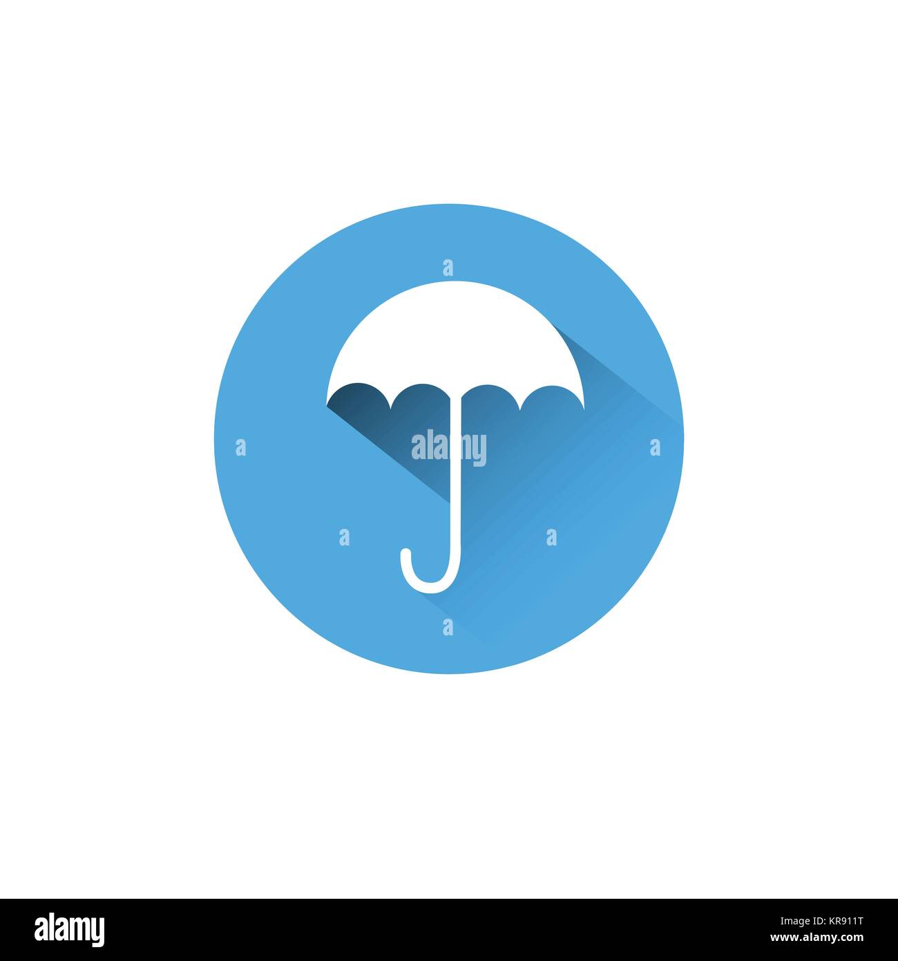 Umbrella Icon Blue Round On White Background Protection Concept Stock ...