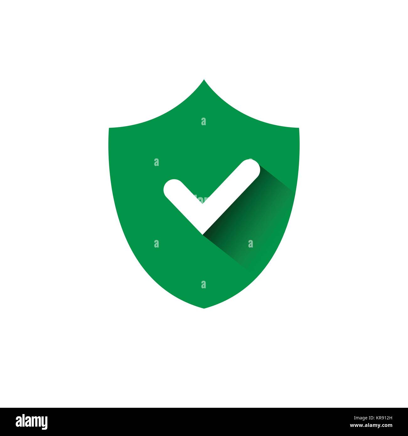 Shield With Check Mark Green Icon Protection And Security Concept Stock