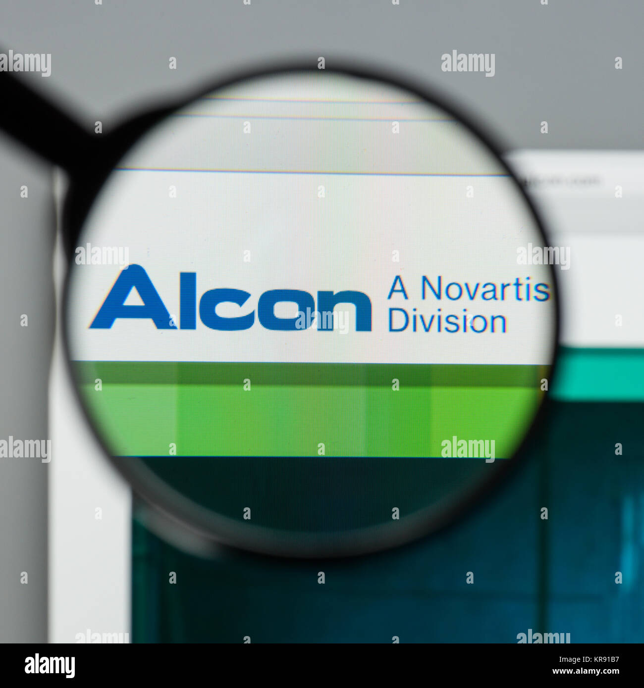 Milan, Italy August 10, 2017 Alcon website homepage. It is an