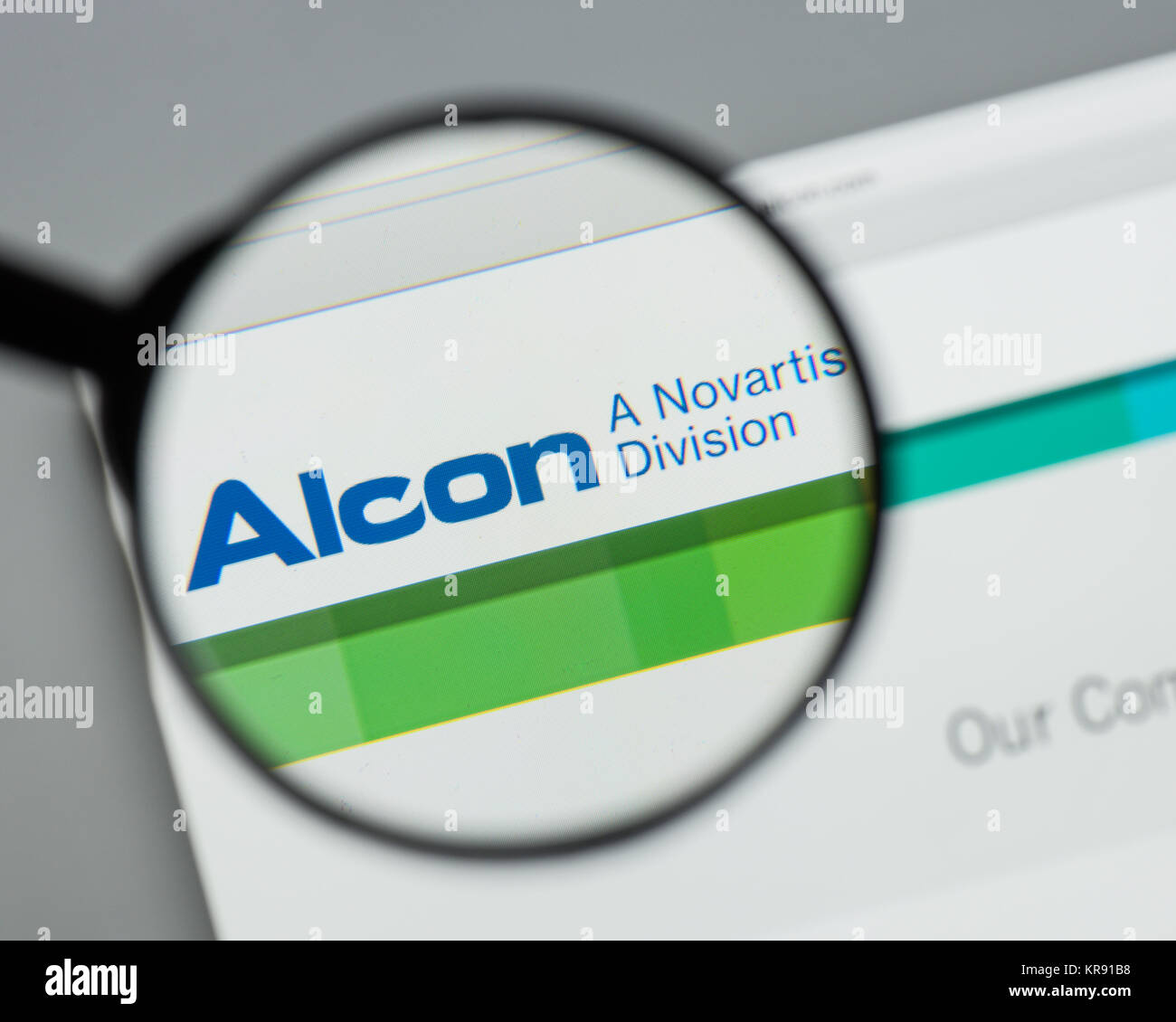 Milan, Italy August 10, 2017 Alcon website homepage. It is an