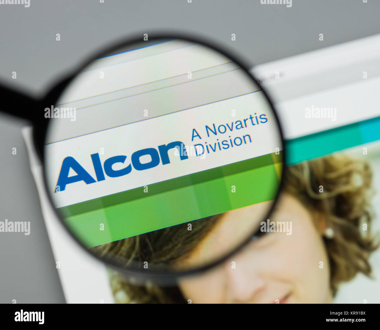 Milan, Italy August 10, 2017 Alcon website homepage. It is an