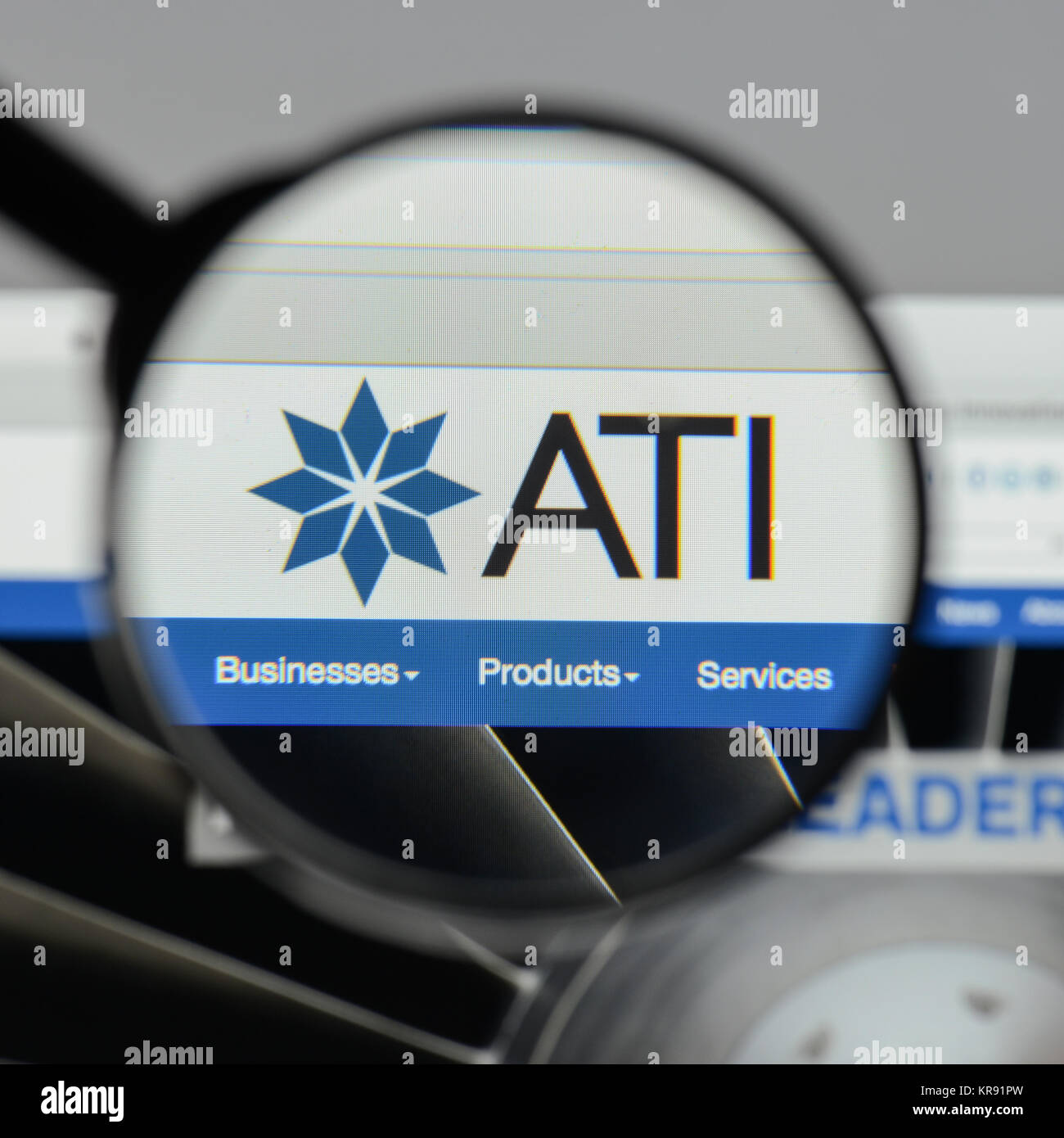 Milan, Italy - August 10, 2017: ATI website homepage. It is a specialty  metals company. Allegheny Technologies logo visible Stock Photo - Alamy