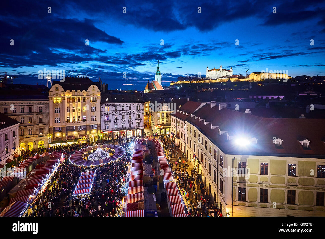 Bratislava, Slovakia. 16th December, 2017. Christmas market at Hlavné