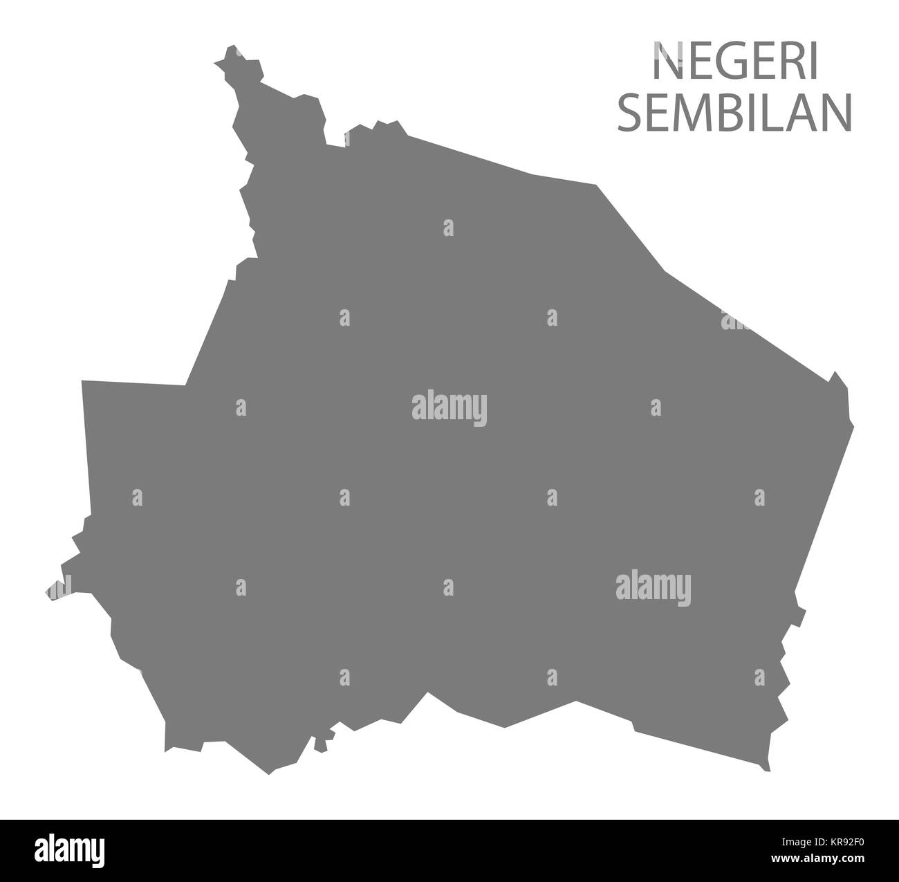 Negeri Sembilan Malaysia Map Grey Stock Photo Alamy