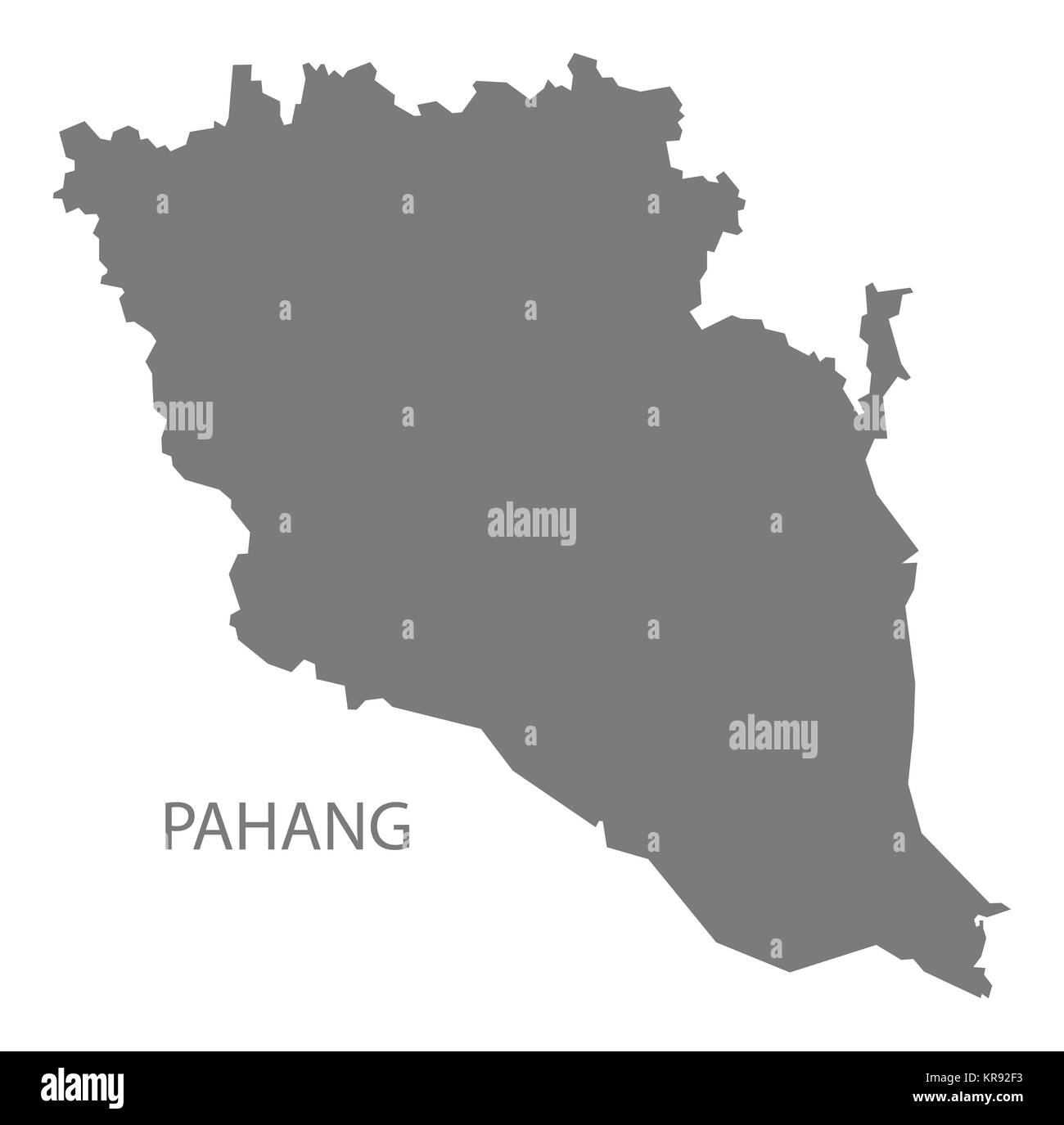 Pahang Malaysia Map grey Stock Photo - Alamy