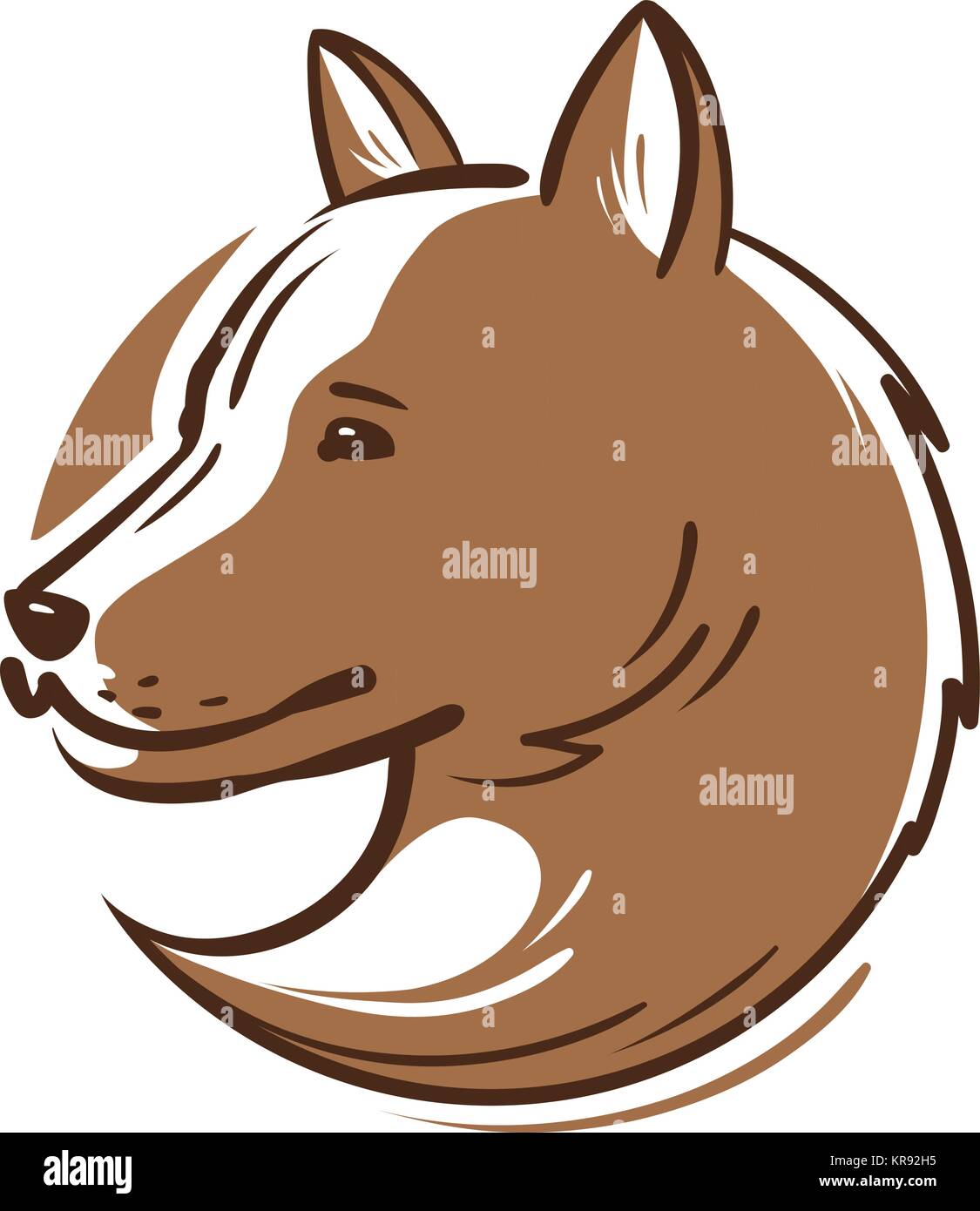 Dog logo or icon. Animal, pet, puppy, wolf emblem. Vector illustration Stock Vector