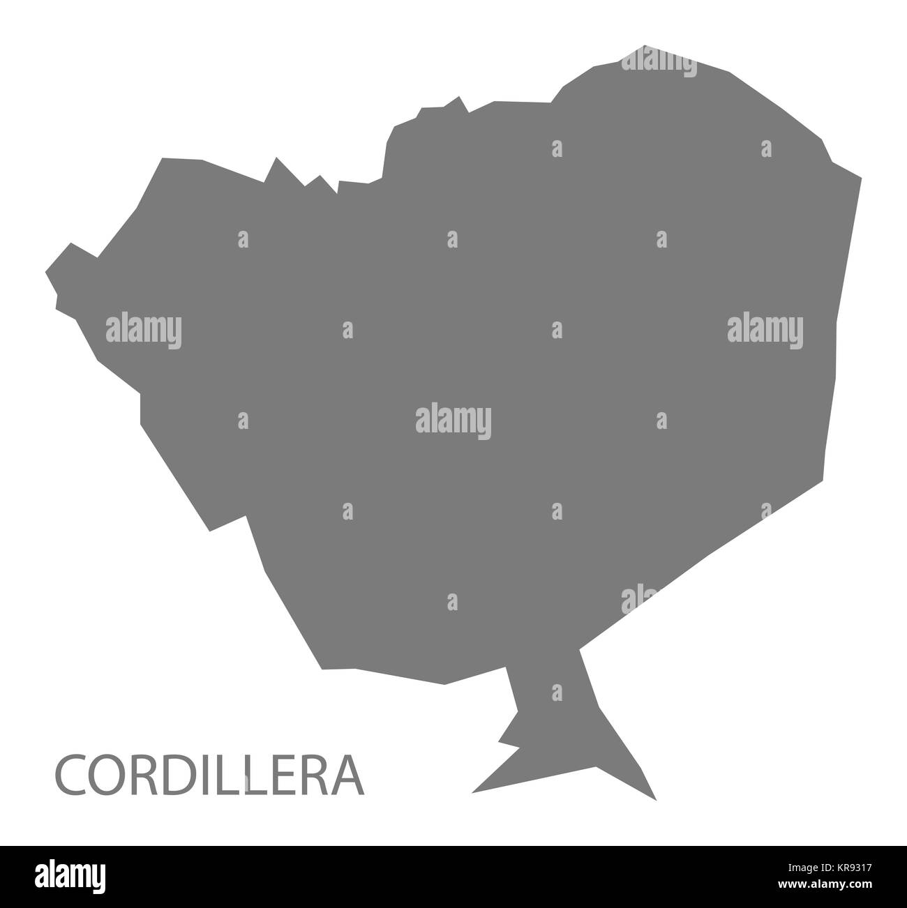 Cordillera Paraguay Map grey Stock Photo