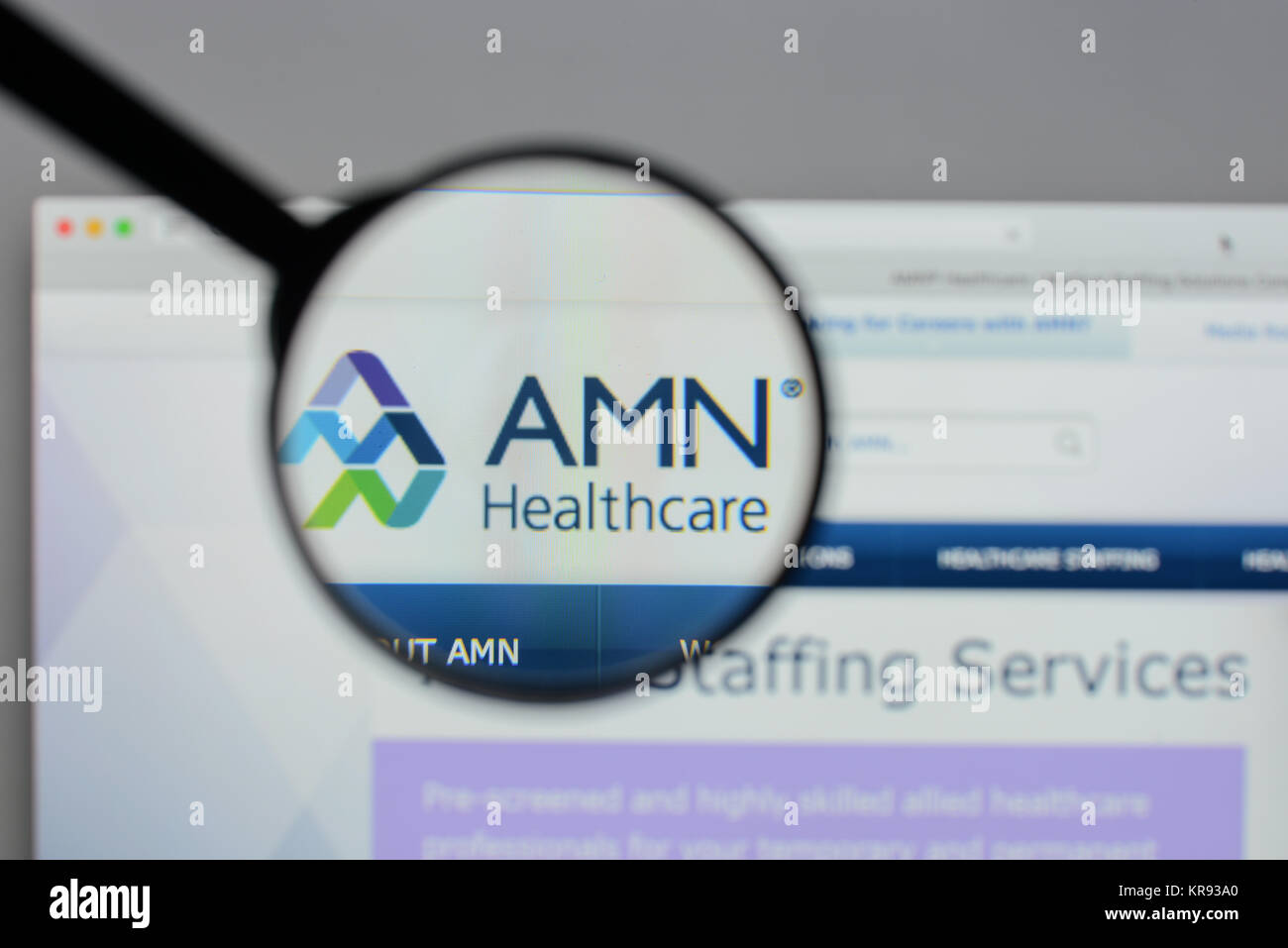Milan, Italy - August 10, 2017: AMN Healthcare Services website ...