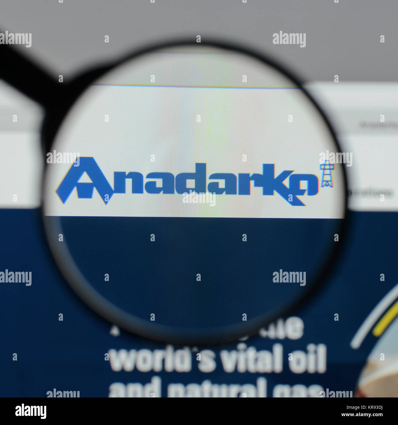 Milan, Italy - August 10, 2017: Anadarko Petroleum website homepage. It is an American petroleum and natural gas exploration and production company .  Stock Photo