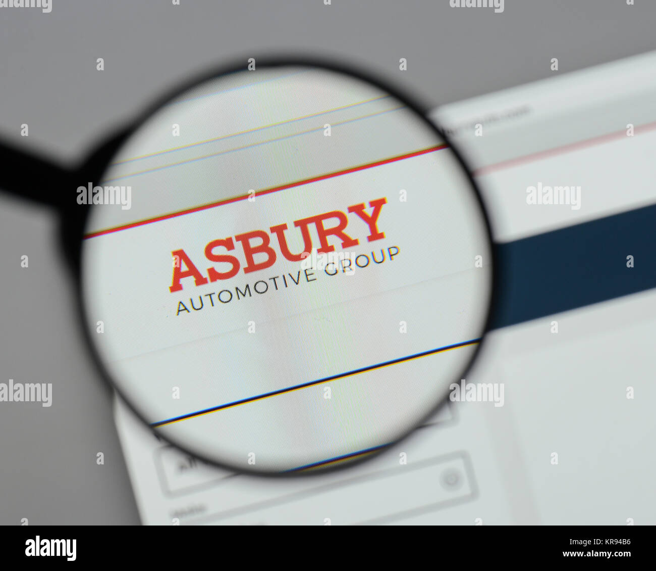 Milan, Italy August 10, 2017 Asbury Automotive Group logo on the website homepage Stock Photo