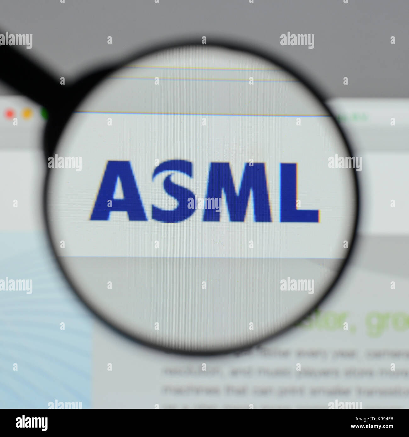 Milan, Italy - August 10, 2017: ASML Holding NV logo on the website ...