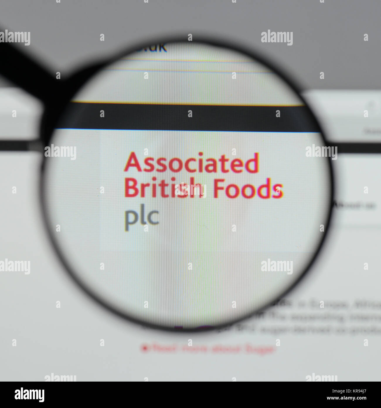 Milan, Italy - August 10, 2017: Associated British Foods  logo on the website homepage. Stock Photo