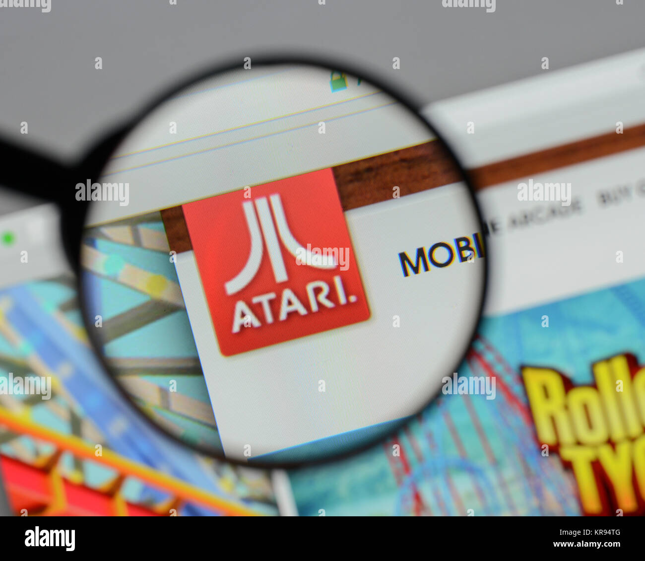 Milan, Italy - August 10, 2017: Atari logo on the website homepage ...