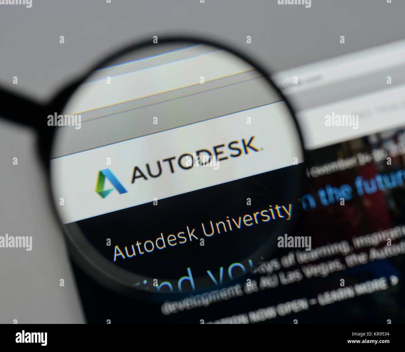 Milan, Italy - August 10, 2017: Autodesk  logo on the website homepage. Stock Photo