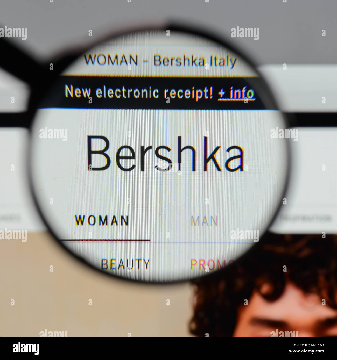 Milan, Italy - August 10, 2017: Bershka  logo on the website homepage. Stock Photo