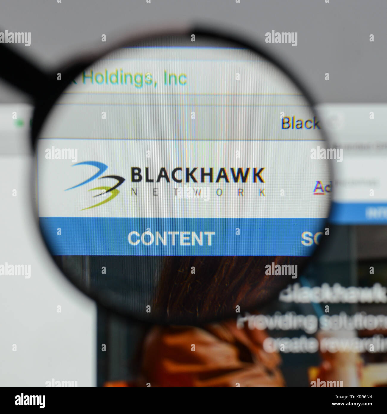Milan, Italy - August 10, 2017: Blackhawk Network Holdings logo on the ...