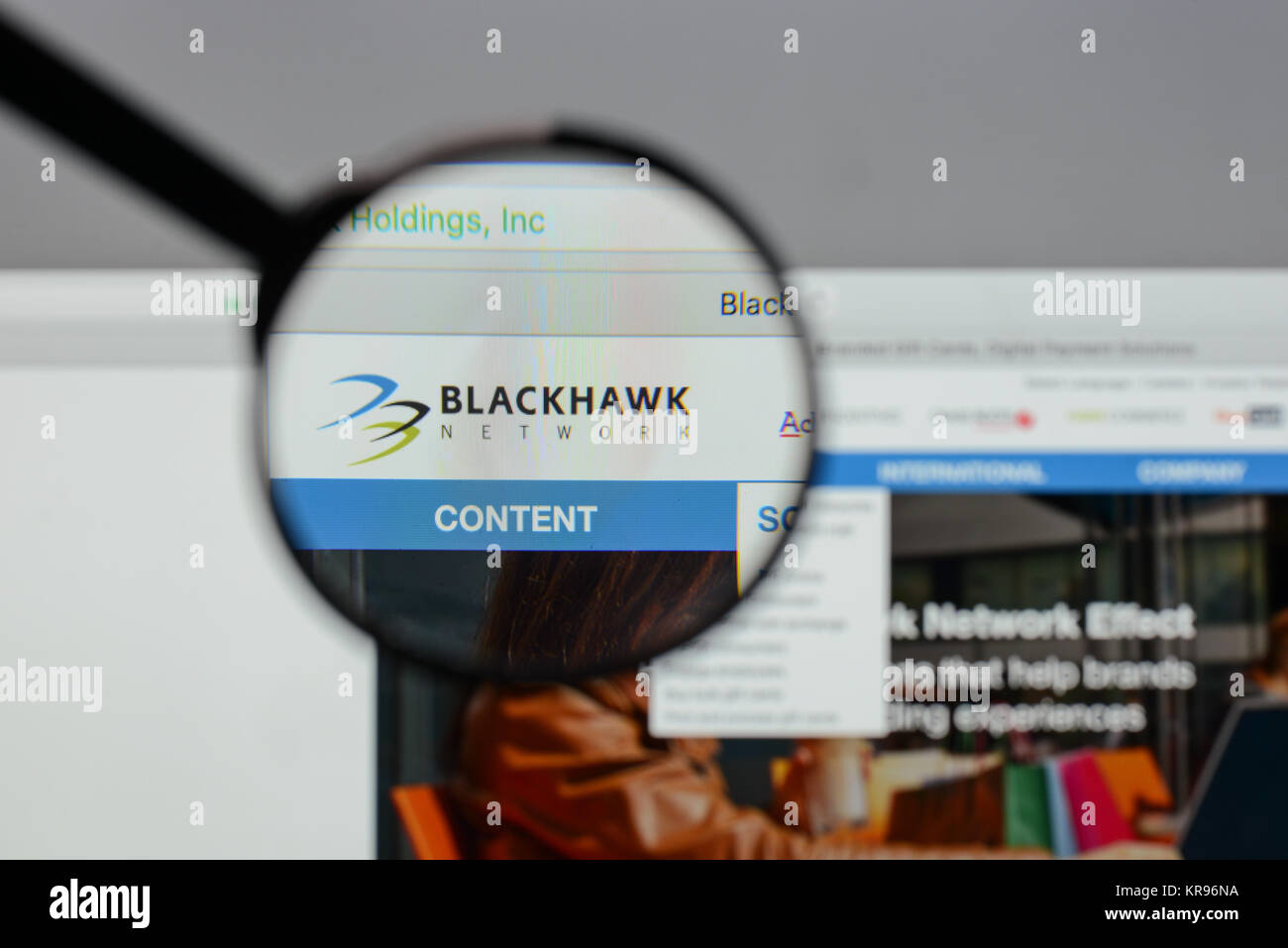 Milan, Italy - August 10, 2017: Blackhawk Network Holdings logo on the ...