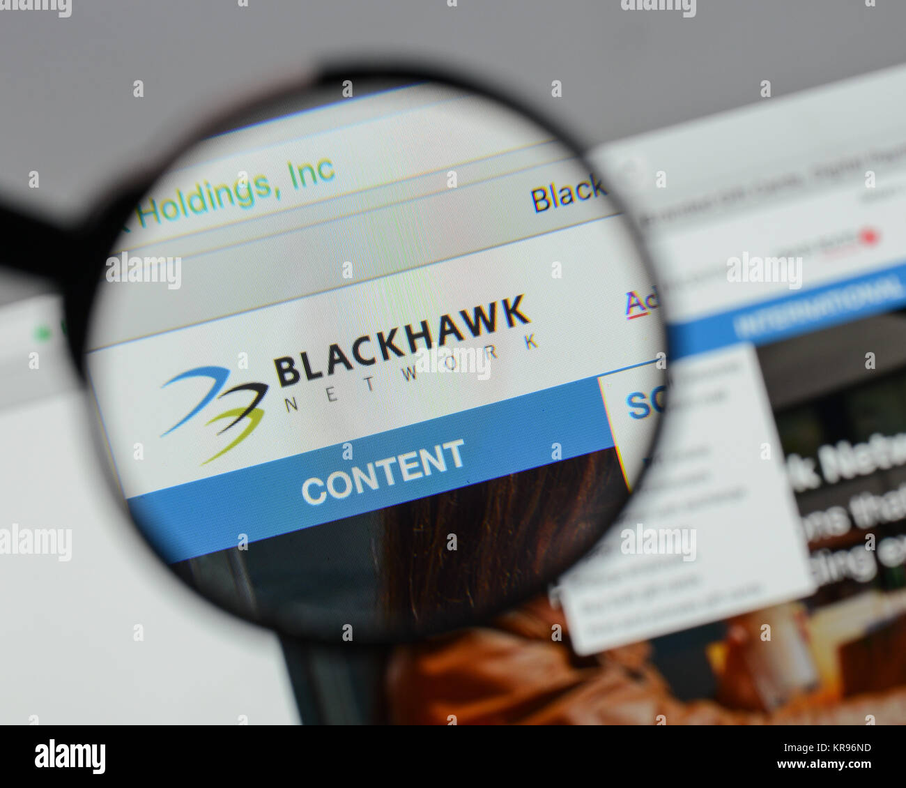 Milan, Italy - August 10, 2017: Blackhawk Network Holdings logo on the ...