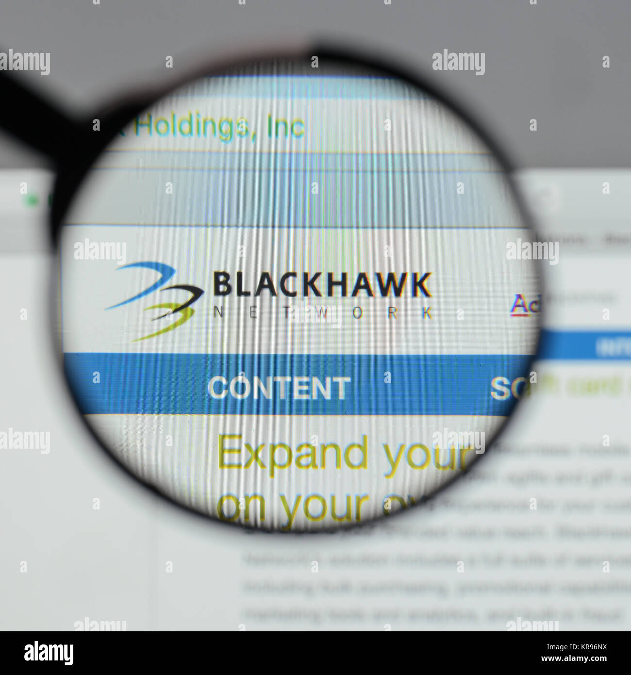 Milan, Italy - August 10, 2017: Blackhawk Network Holdings logo on the ...