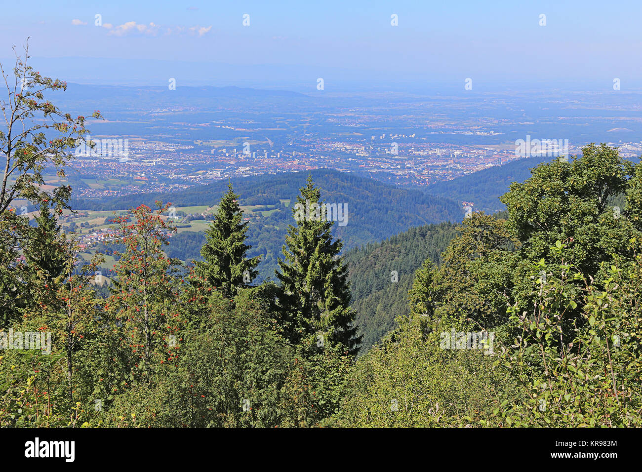 view from schauinsland city freiburg Stock Photo