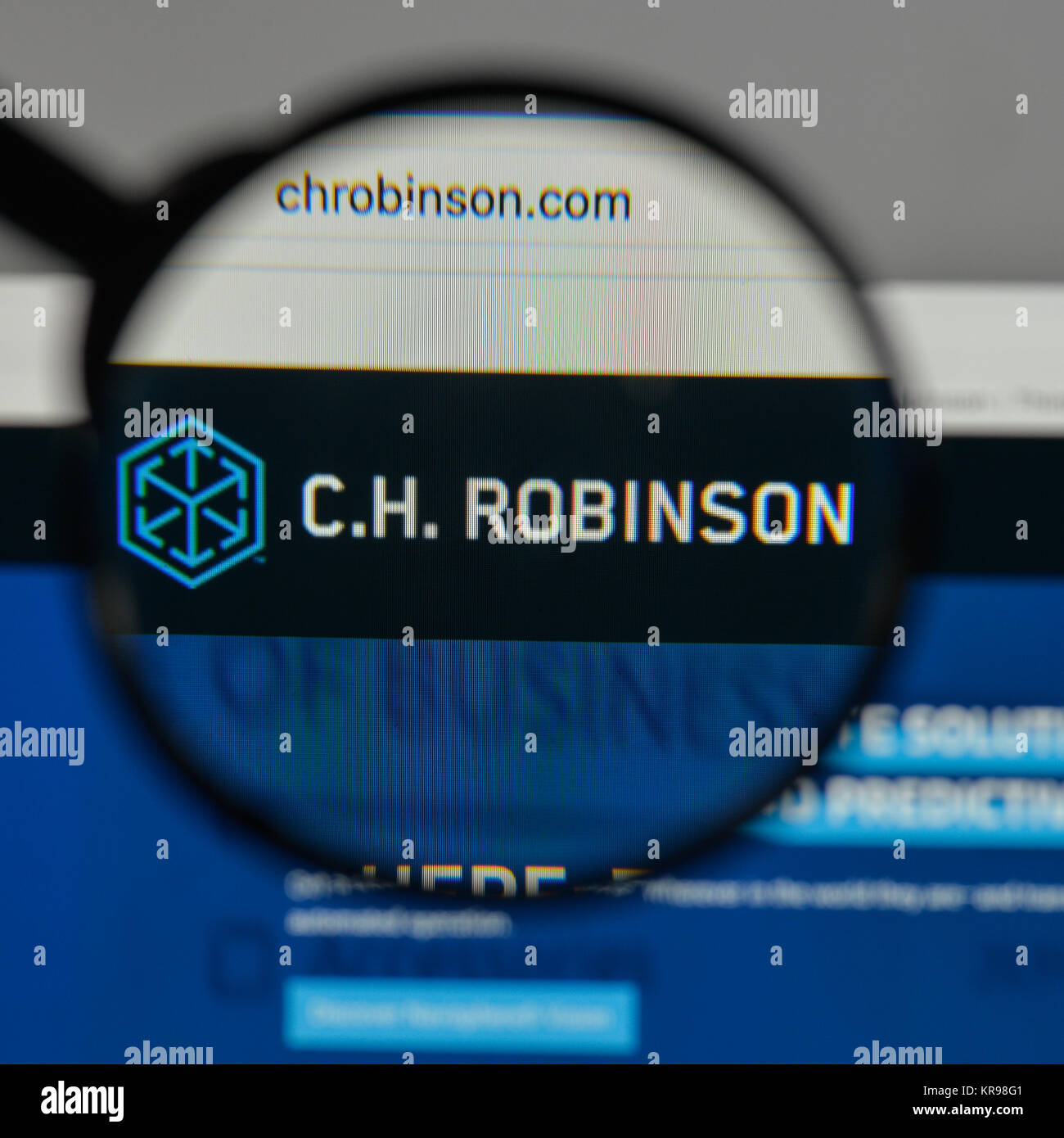 Milan, Italy - August 10, 2017: C.H. Robinson Worldwide logo on the ...