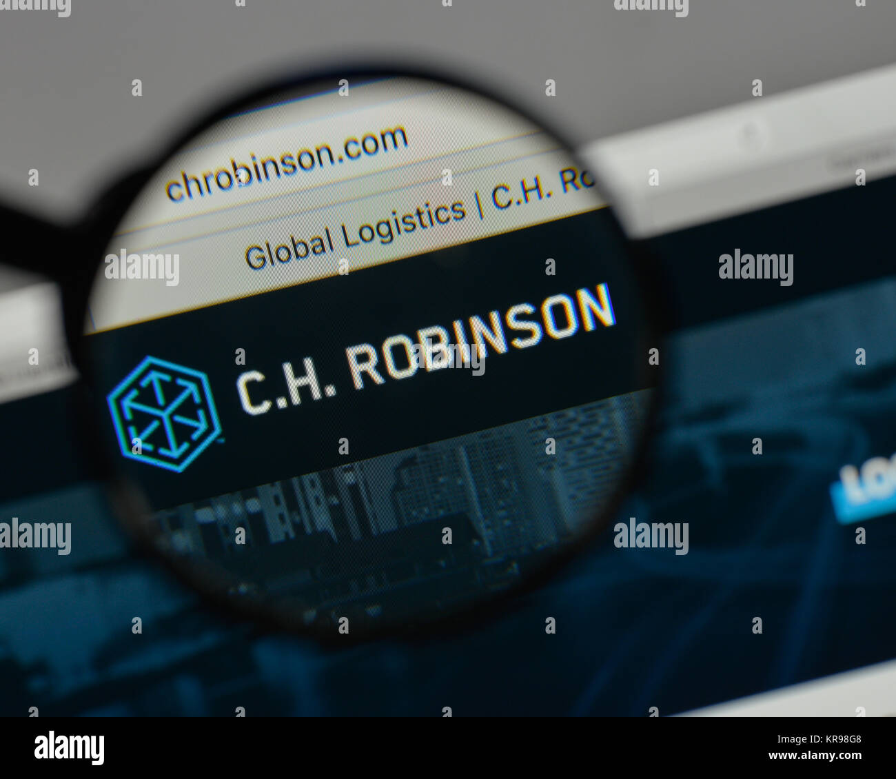 Milan, Italy - August 10, 2017: C.H. Robinson Worldwide logo on the ...