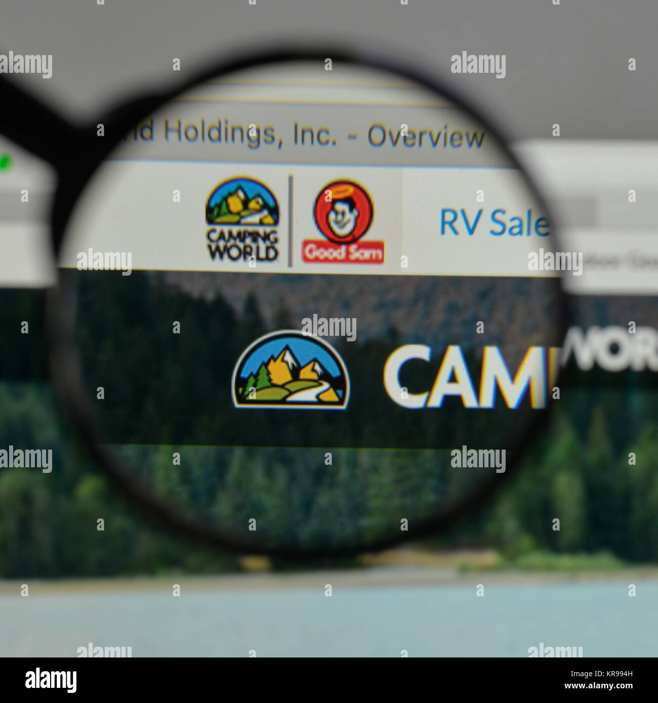 Milan, Italy August 10, 2017 Camping World Holdings logo on the