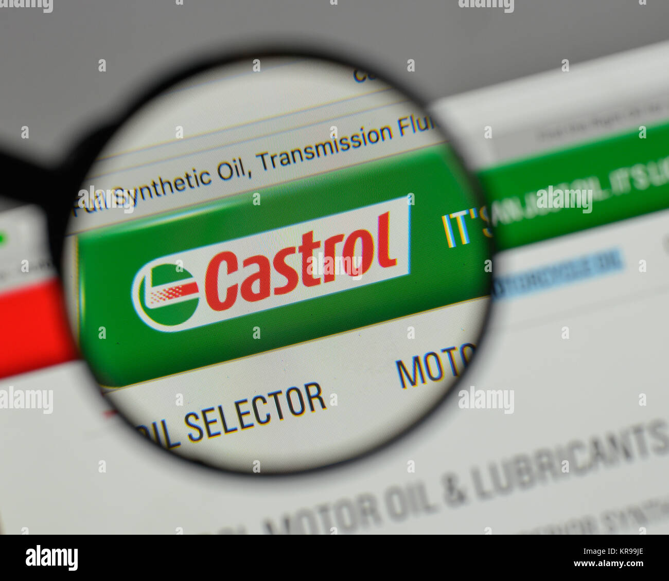 Milan, Italy - August 10, 2017: Castrol  logo on the website homepage. Stock Photo