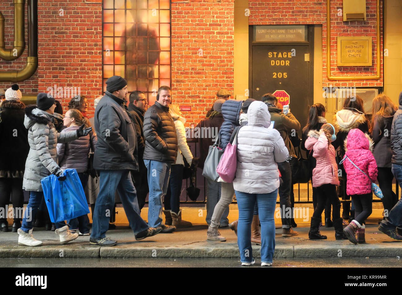 Fans Waiting Outside The Stage Door Of The Lunt Fontanne Theatre